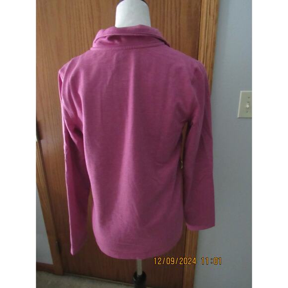 Croft & Barrow Pink Collared Sweatshirt w/Large Buttons- S - Picture 3 of 4